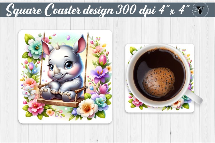 Square Coaster | Animals on swings | Baby animals