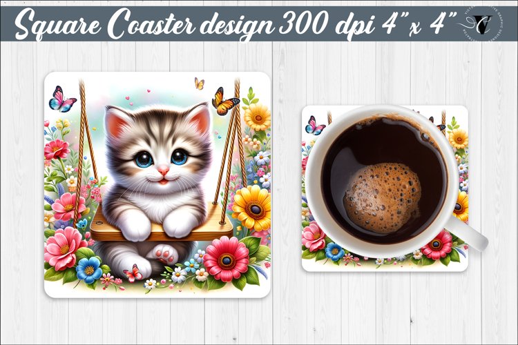 Square Coaster | Animals on swings | Baby animals