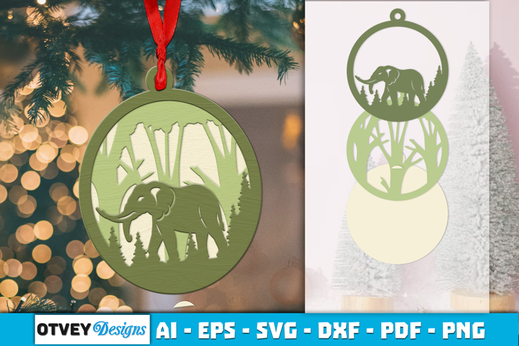 Animal Round Ornaments Lasercut