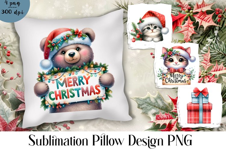 Merry christmas Sublimation - animal pillow