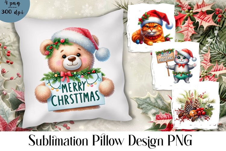 Merry christmas Sublimation - animal pillow