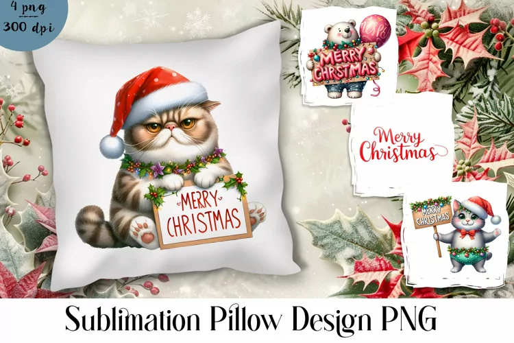 Merry christmas Sublimation - animal pillow