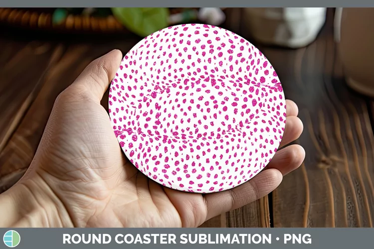 Animal Pink Cheetah Round Coaster Sublimation Coaster Design