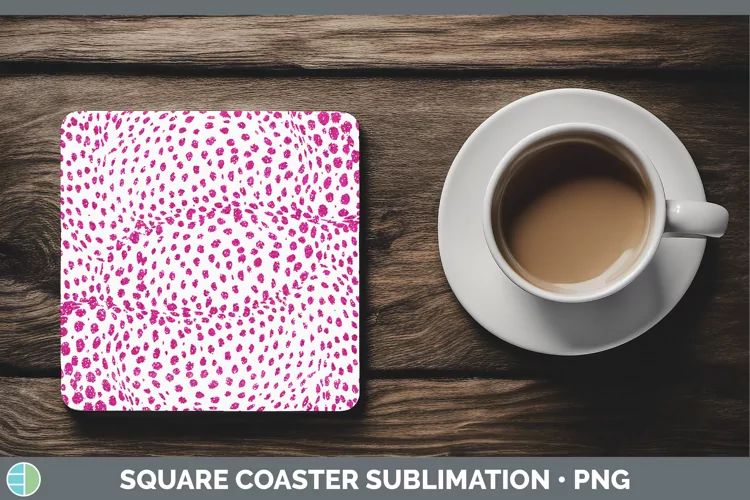 Animal Pink Cheetah Square Coaster Sublimation Coaster Desig