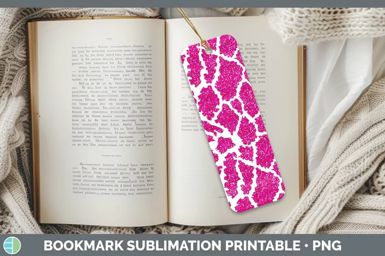 Animal Pink Giraffe Bookmark Sublimation Printable Designs