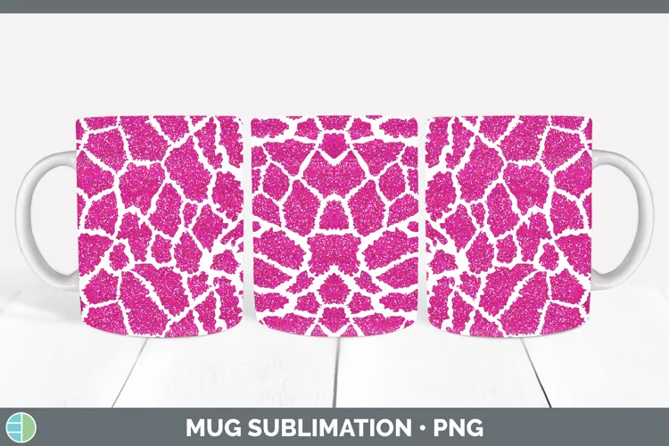 Animal Pink Giraffe Mug Wrap Sublimation Coffee Cup Designs