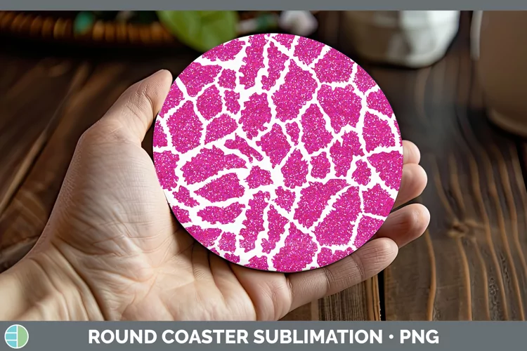 Animal Pink Giraffe Round Coaster Sublimation Coaster Design