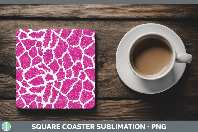 Animal Pink Giraffe Square Coaster Sublimation Coaster Desig