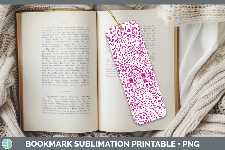 Animal Pink Jaguar Bookmark Sublimation Printable Designs