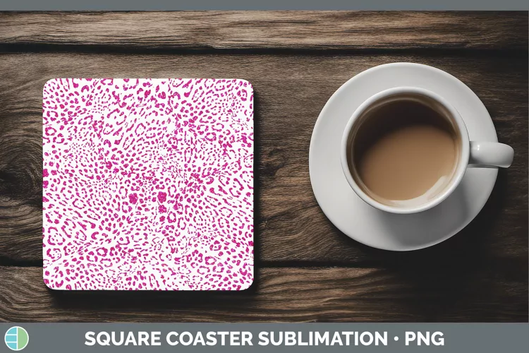 Animal Pink Jaguar Square Coaster Sublimation Coaster Design