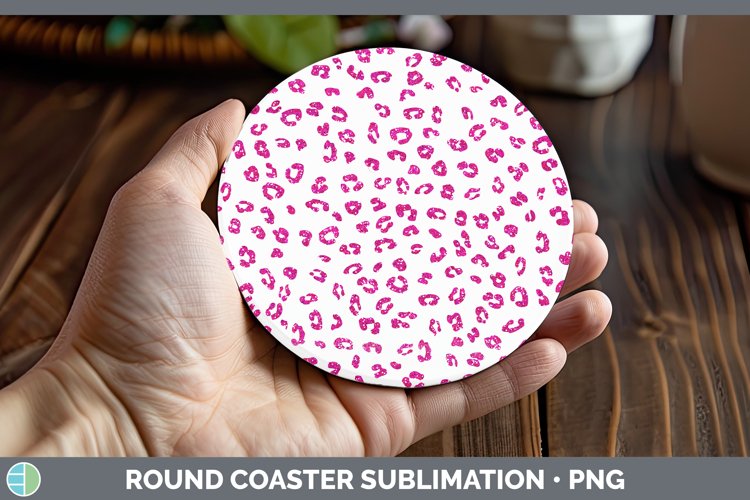 Animal Pink Leopard Round Coaster Sublimation Coaster Design