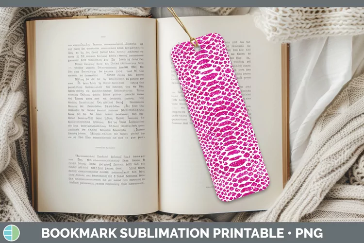 Animal Pink Snake Bookmark Sublimation Printable Designs