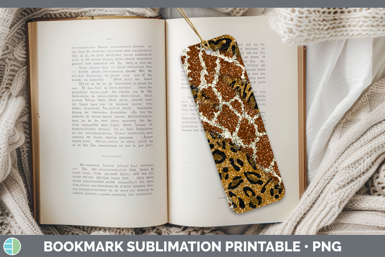 Animal Print Glitter Bookmark Sublimation Printable Designs