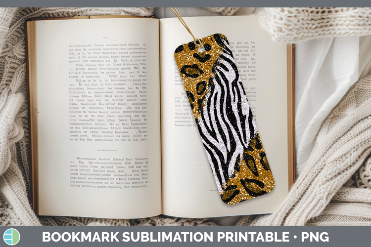 Animal Print Glitter Bookmark Sublimation Printable Designs