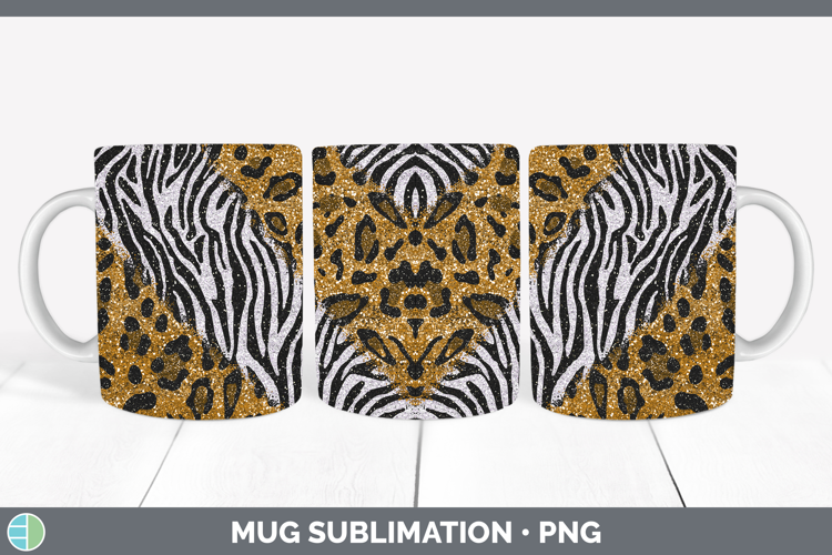 Animal Print Glitter Mug Wrap Sublimation Coffee Cup Designs