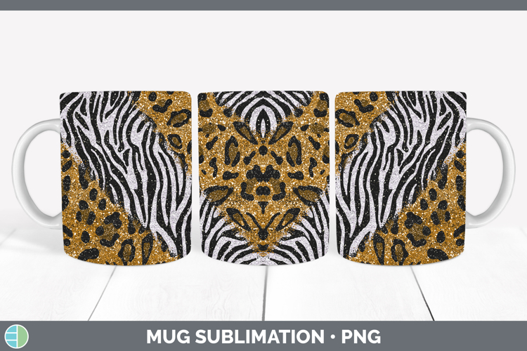 Animal Print Glitter Mug Wrap Sublimation Coffee Cup Designs