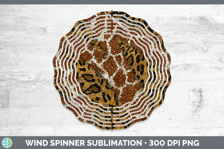 Animal Print Glitter Wind Spinner Sublimation Spinner Design