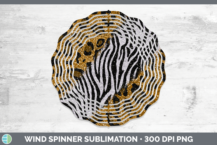 Animal Print Glitter Wind Spinner Sublimation Spinner Design