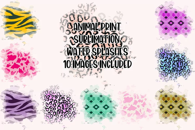 Animal Print Sublimation Backgrounds - 10 Images Included