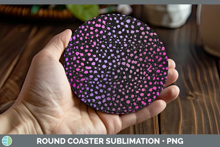 Animal Purple Cheetah Round Coaster Sublimation Coaster Desi