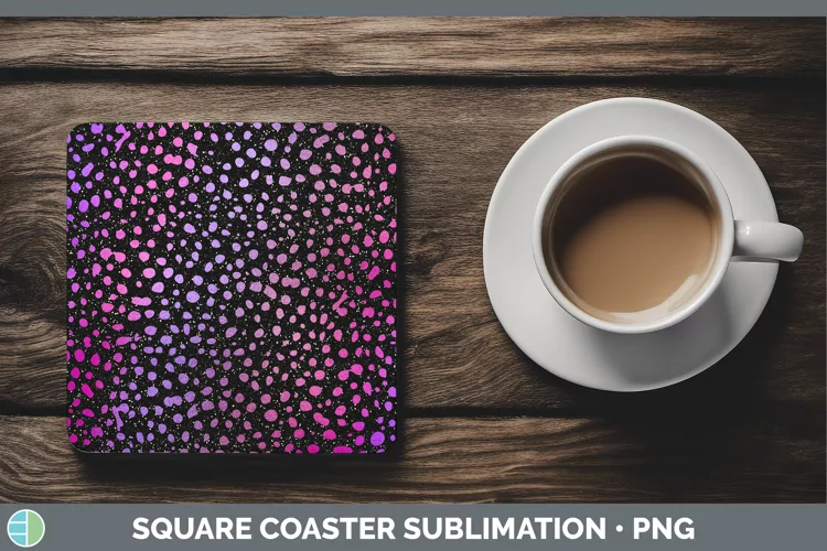 Animal Purple Cheetah Square Coaster Sublimation Coaster Des