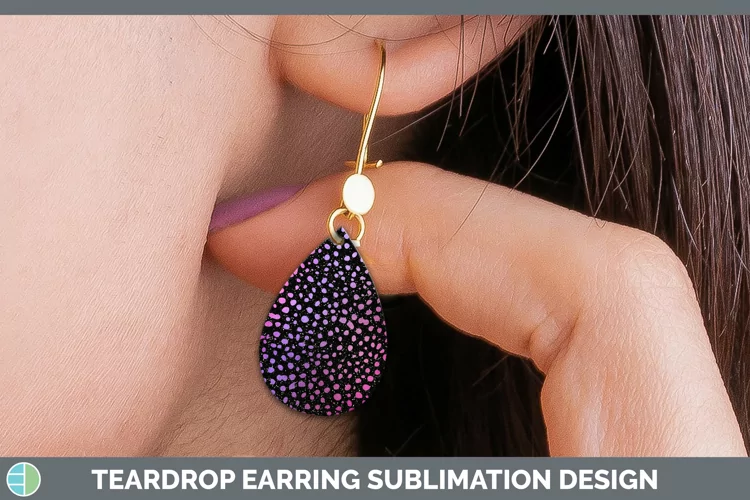 Animal Purple Cheetah Teardrop Earrings Sublimation Earrings