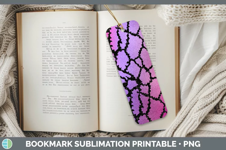 Animal Purple Giraffe Bookmark Sublimation Printable Designs