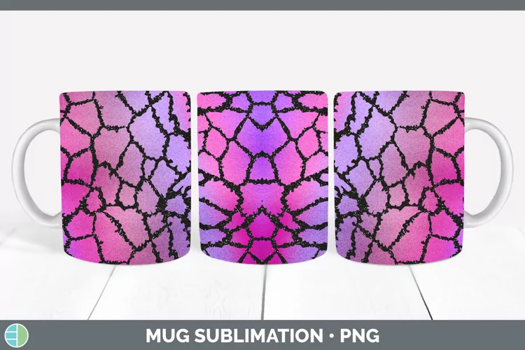 Animal Purple Giraffe Mug Wrap Sublimation Coffee Cup Design