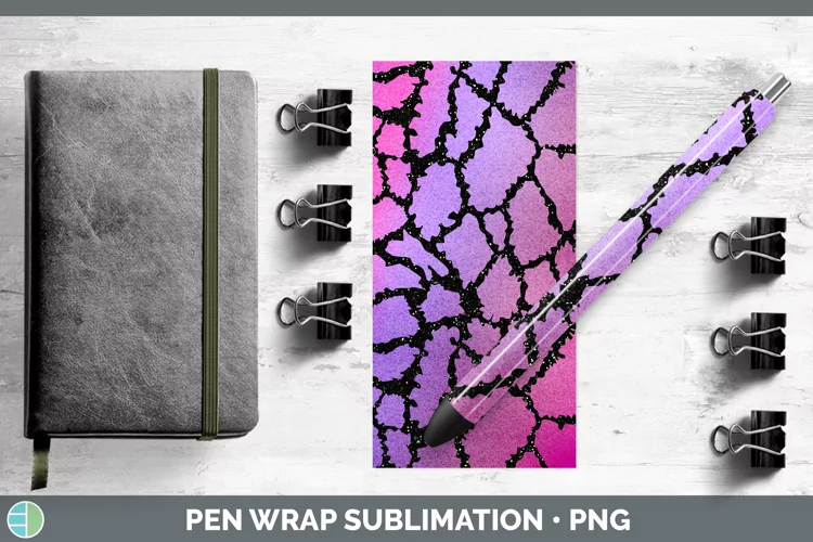 Animal Purple Giraffe Pen Wrap Sublimation Pen Designs