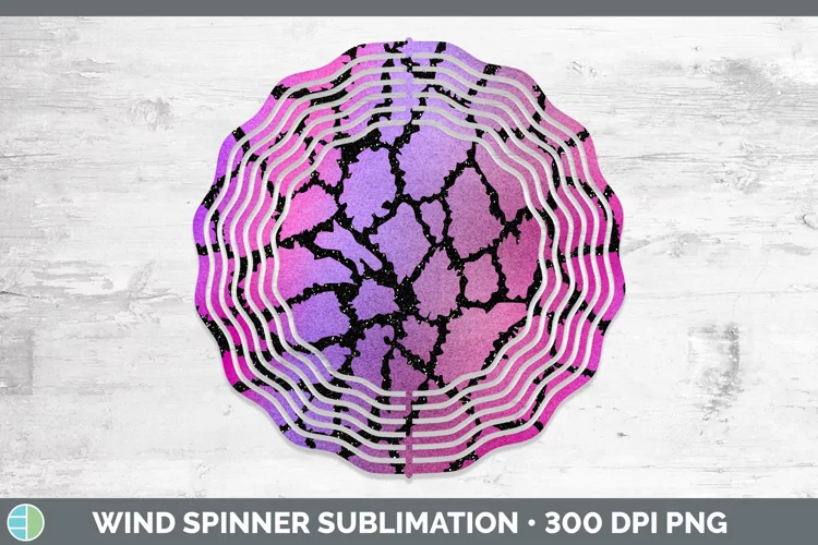Animal Purple Giraffe Wind Spinner Sublimation Spinner Desig
