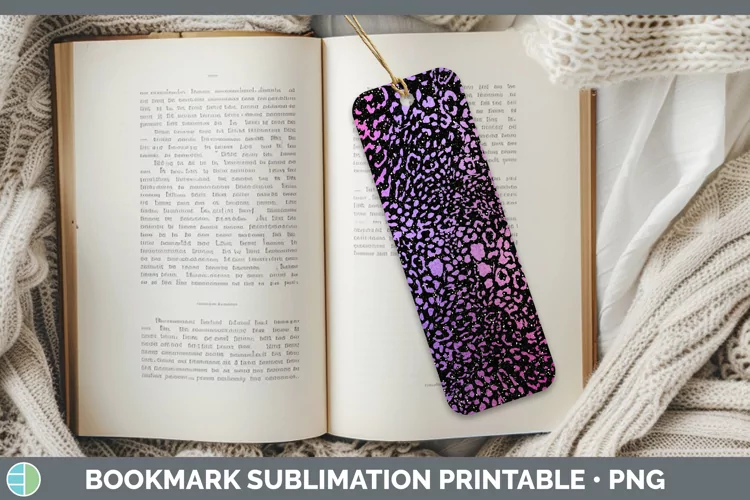 Animal Purple Jaguar Bookmark Sublimation Printable Designs