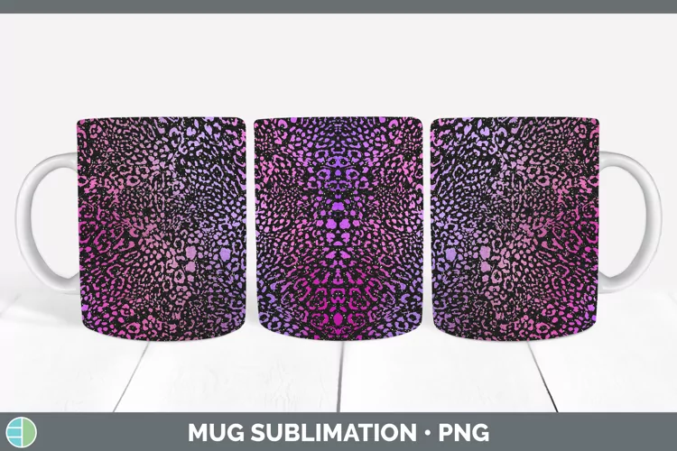 Animal Purple Jaguar Mug Wrap Sublimation Coffee Cup Designs