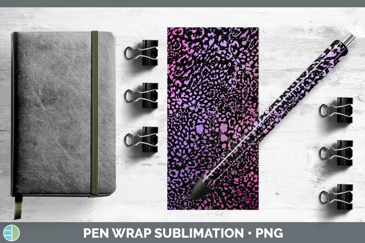 Animal Purple Jaguar Pen Wrap Sublimation Pen Designs