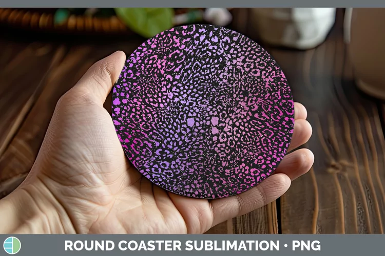 Animal Purple Jaguar Round Coaster Sublimation Coaster Desig