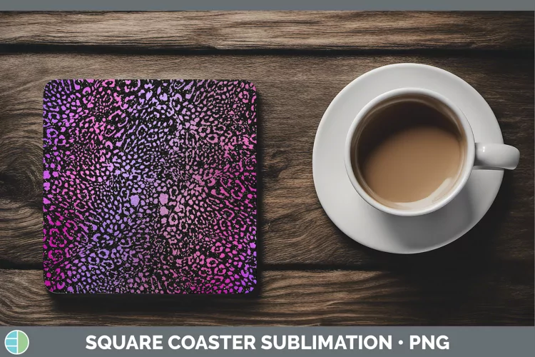 Animal Purple Jaguar Square Coaster Sublimation Coaster Desi