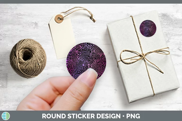 Animal Purple Jaguar Stickers | Round Labels Designs