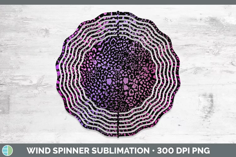 Animal Purple Jaguar Wind Spinner Sublimation Spinner Design