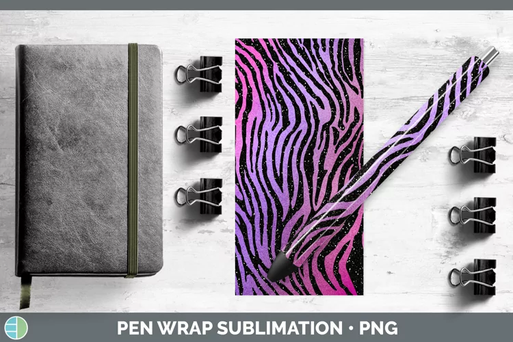 Animal Purple Zebra Pen Wrap Sublimation Pen Designs