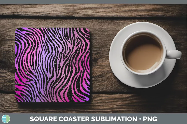 Animal Purple Zebra Square Coaster Sublimation Coaster Desig