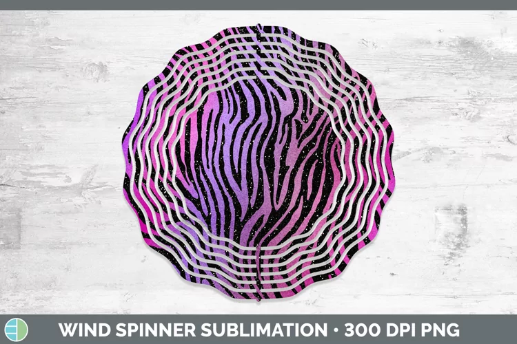 Animal Purple Zebra Wind Spinner Sublimation Spinner Designs