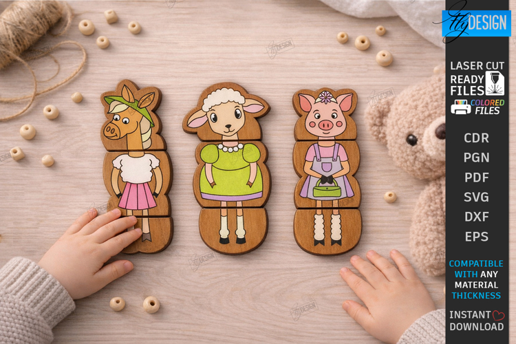 Animals Puzzle Laser Cut | Montessori | Educational Games