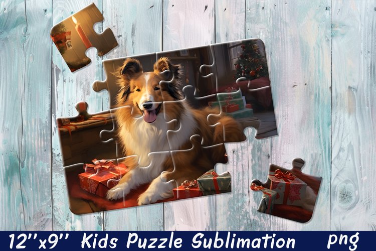 Cute Christmas dog | Christmas Kids Puzzles Sublimation