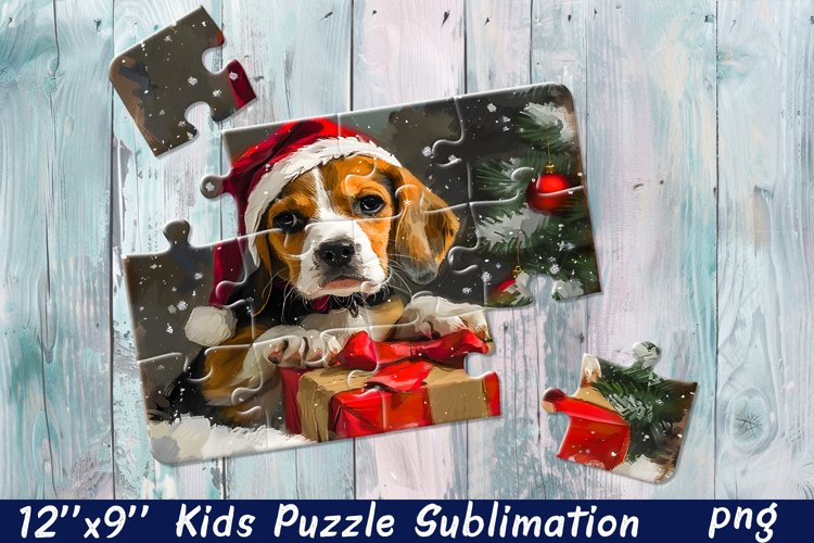 Cute Christmas dog | Christmas Kids Puzzles Sublimation