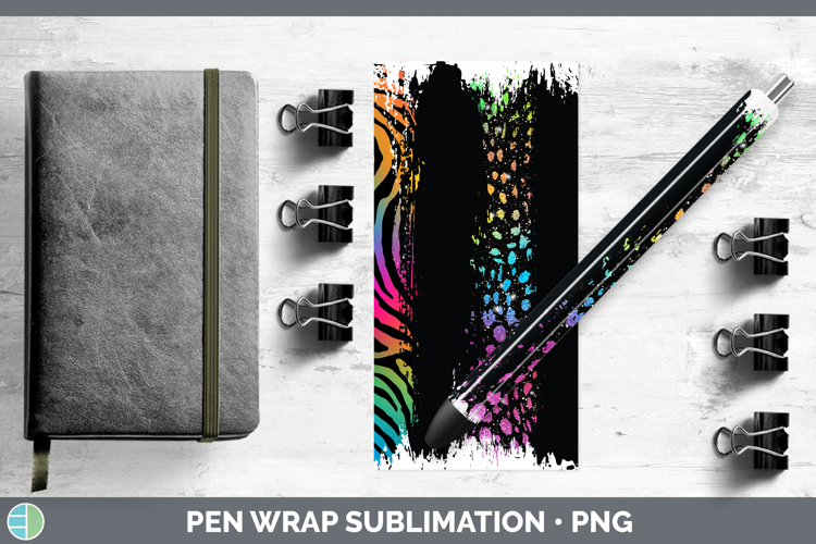 Animal Rainbow Animal Print Brush Pen Wrap Sublimation Pen D
