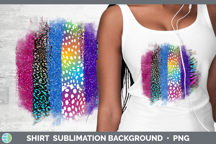 Animal Rainbow Animal Print Brush Shirt Sublimation Sublimat