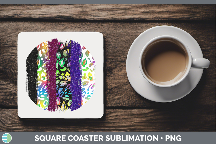 Animal Rainbow Animal Print Brush Square Coaster Sublimation