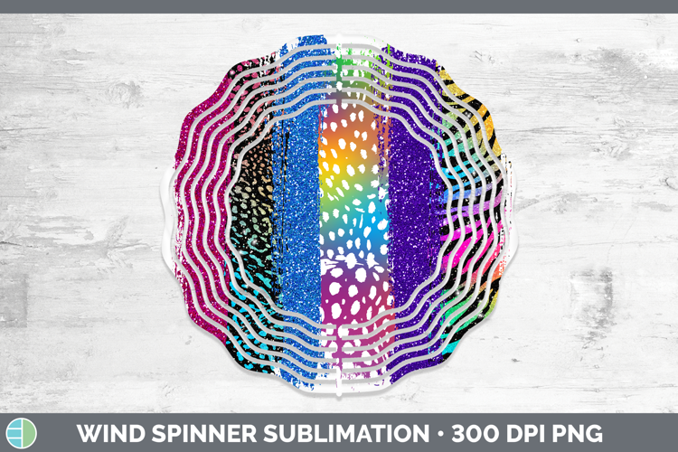 Animal Rainbow Animal Print Brush Wind Spinner Sublimation S