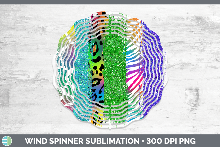 Animal Rainbow Animal Print Brush Wind Spinner Sublimation S