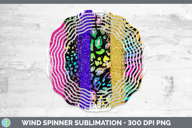 Animal Rainbow Animal Print Brush Wind Spinner Sublimation S