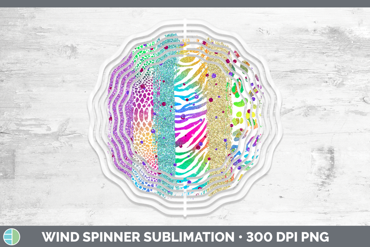 Animal Rainbow Animal Print Brush Wind Spinner Sublimation S
